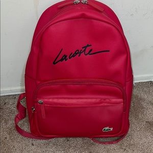 red lacoste backpack